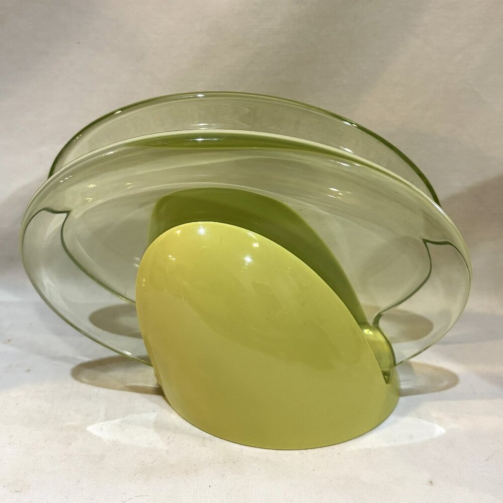 Italian Guzzini Napkin Letter Holder Lucite Acrylic Green MCM Retro VTG